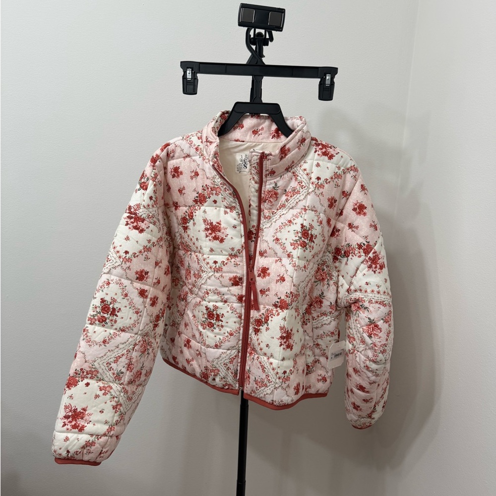 Altar'd State Blush Floral Quilted Puff Jacket - Picture 5 of 7